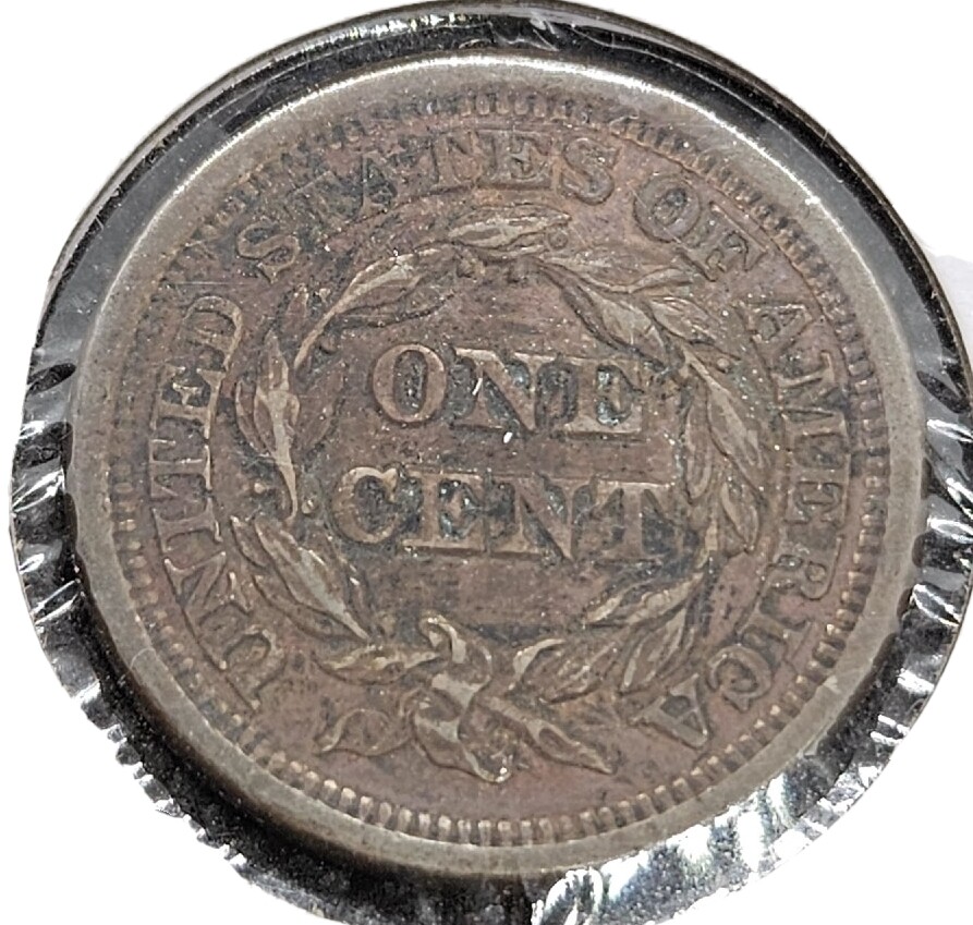 1850 Braided Hair Large Cent | ALMOST UNCIRCULATED Details