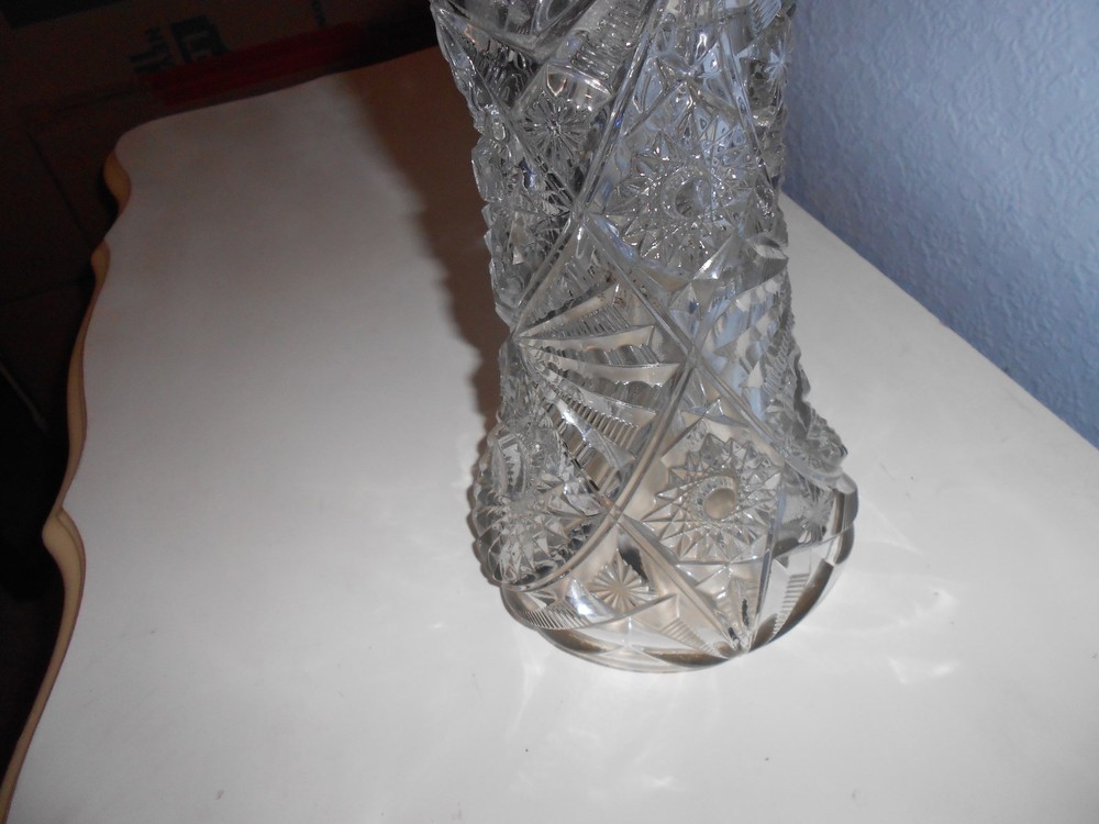 Pressed Cut Glass 10" Pitcher