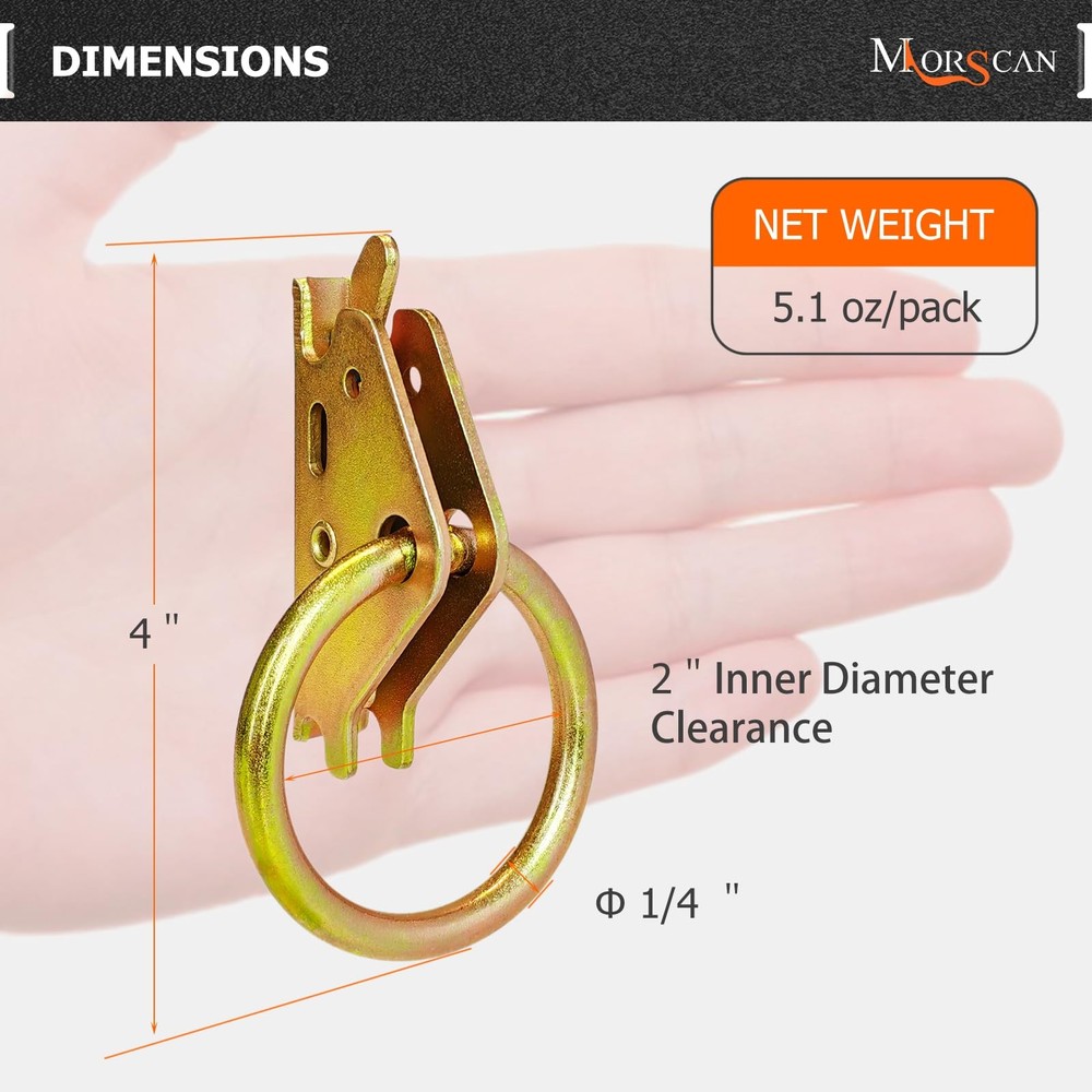 MorScan 10 Pack E-Track O-Rings General 10-Pack, 10-Pack Galvanized