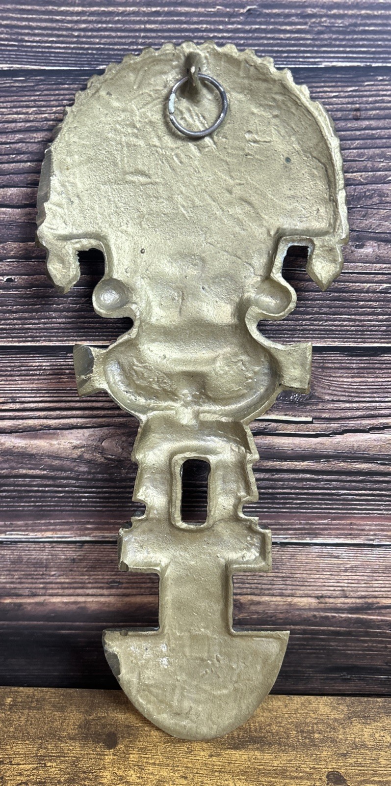 Vintage Brass Peruvian Tumi Figurine Ancient Wall Hanging Ceremonial Blade Aztec