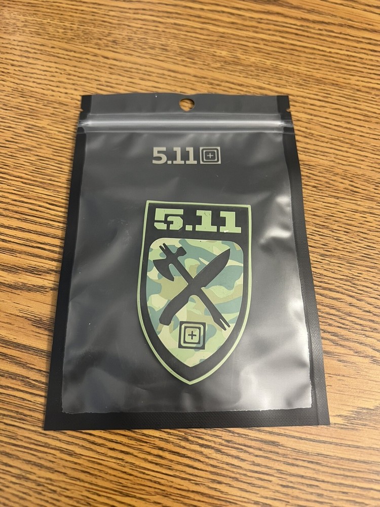 5.11 Tactical Camo Camper Patch Laser Cut Hook-Back TPU Patch Style # 82082
