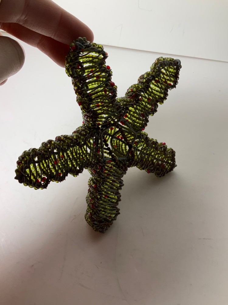 Grass Roots Beadwork Beaded Green Starfish 5 in.