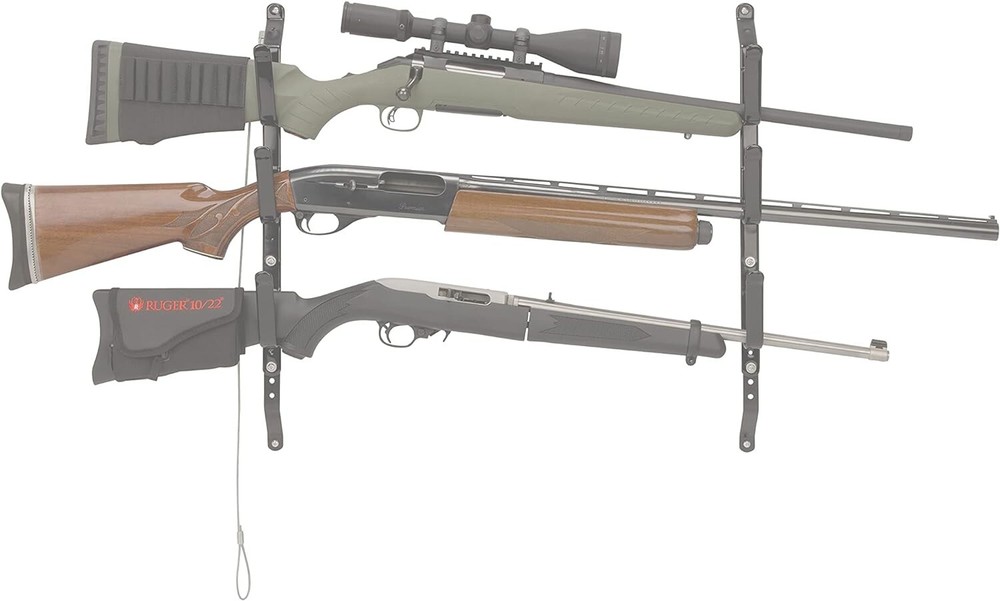 Adjustable 3-Gun Rack for Truck Rear Window - Secure Firearm Storage Solution