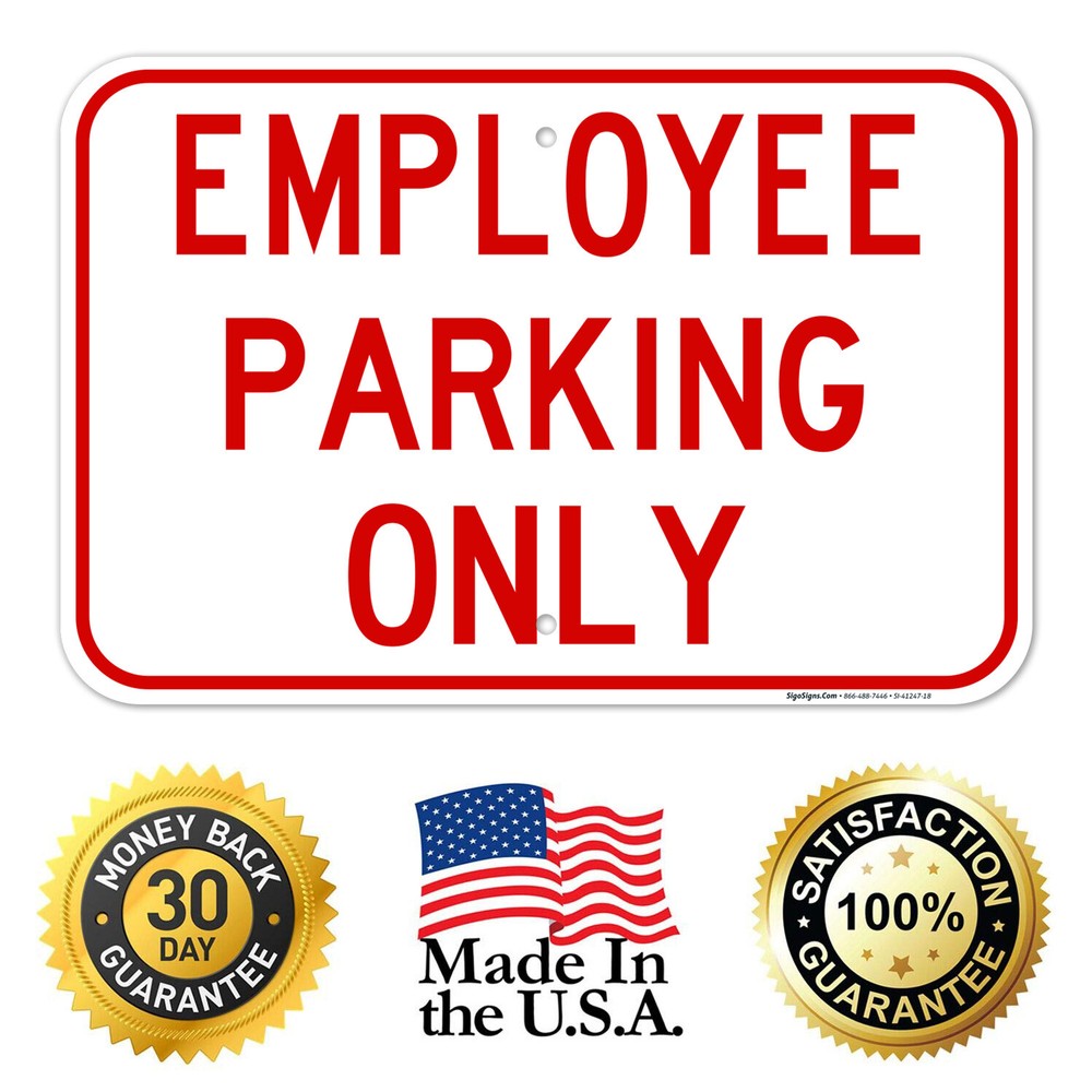 Employee Parking Only Red Sign,