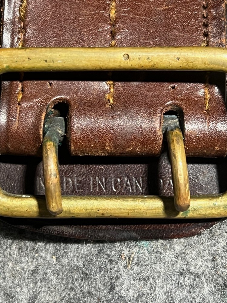 WWII Canadian Sam Browne Leather Service Belt with Sheath