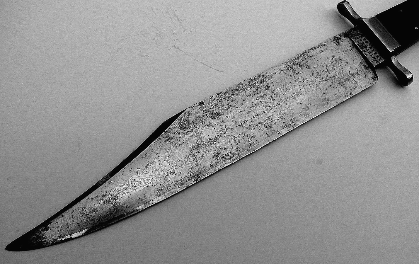 RARE DEATH TO TRAITORS ETCHED BOWIE~ORIGINAL SHEATH~W & H WHITEHEAD BROS 1862-63