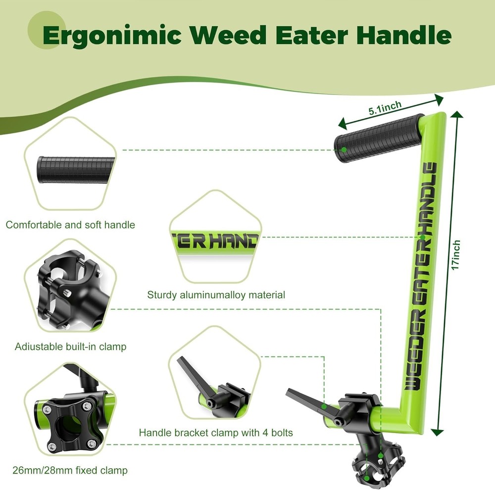Upgraded Weed Eater Handle Ergonomic String Trimmer Handle with Adjustable Sh...