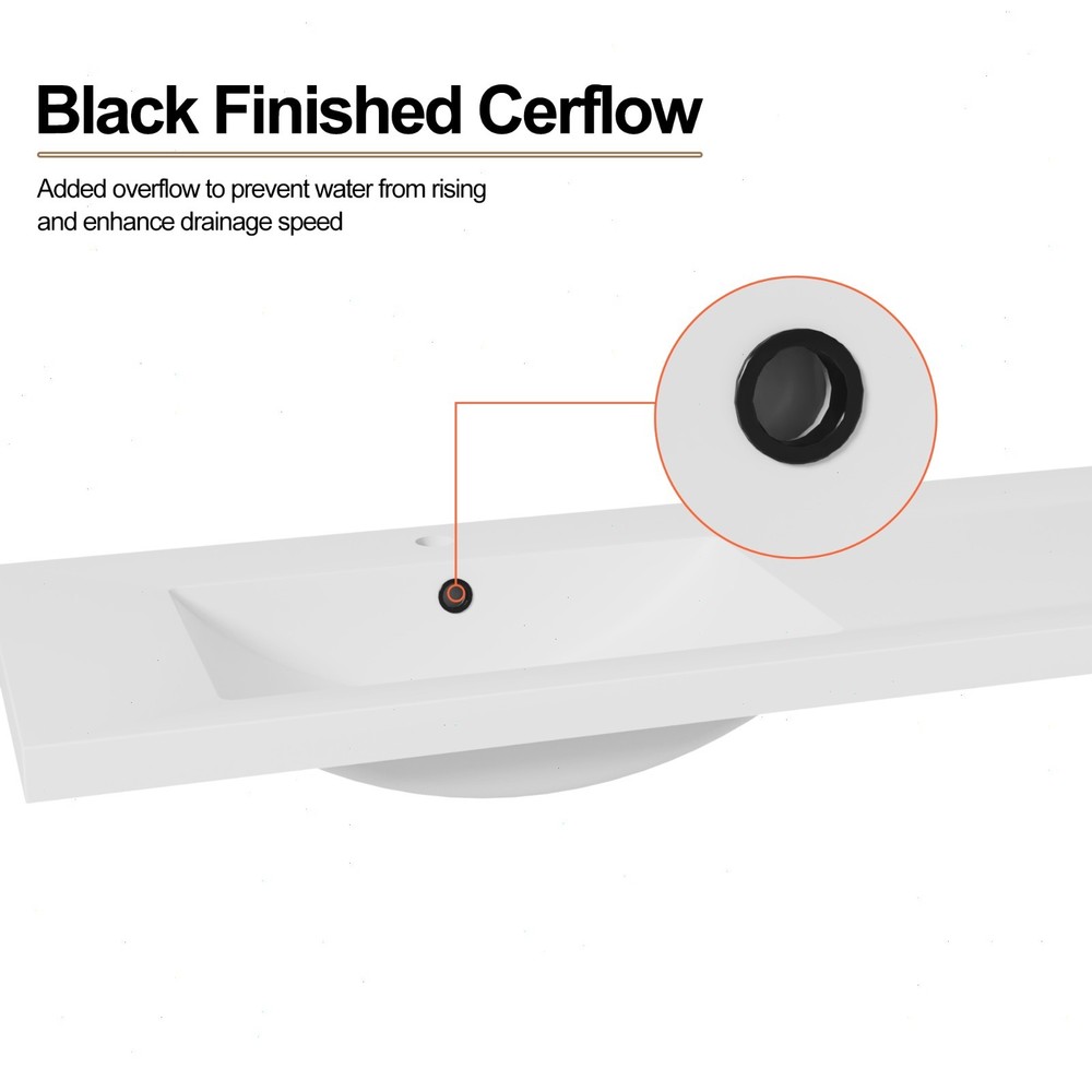72" Double Sink Vanity Top Undermount Bathroom Sink