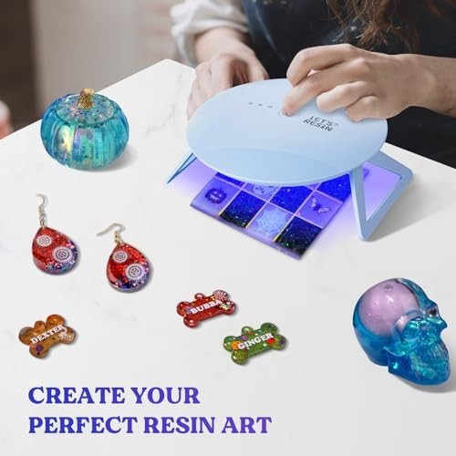 Portable UV Lamp for Resin Molds - Adjustable Timer, Larger Coverage, Foldable L
