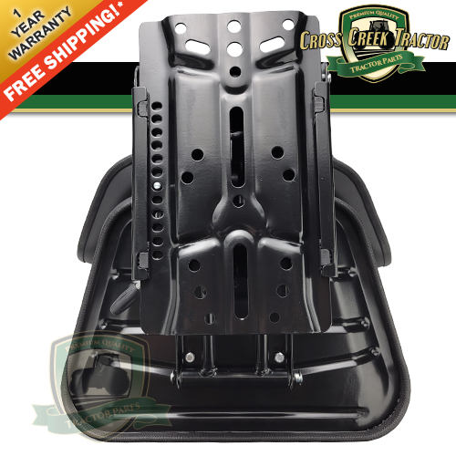 Black Universal Tractor Seat With Full Suspension and Adjustable Angle Base