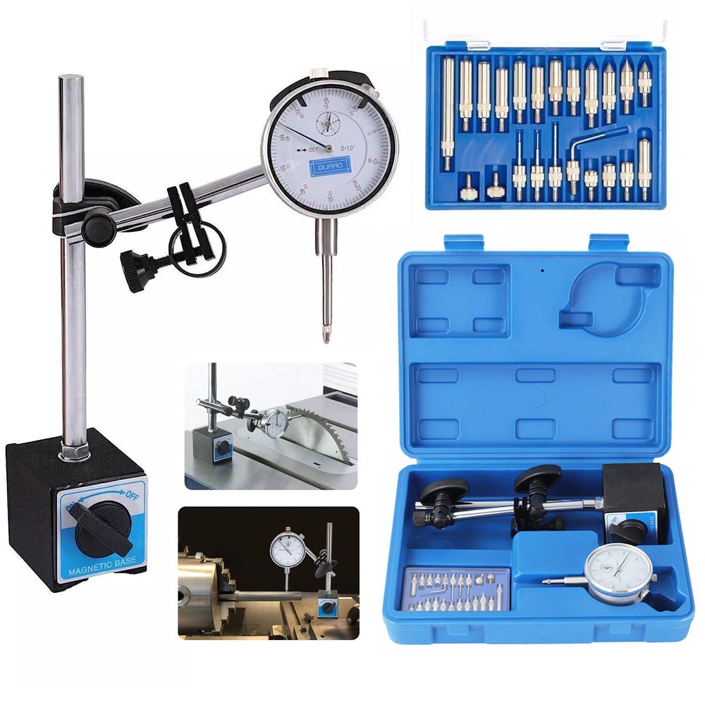 Dial Indicator with Magnetic Base Holder Differential Backlash Gauge 0-1.0 Test