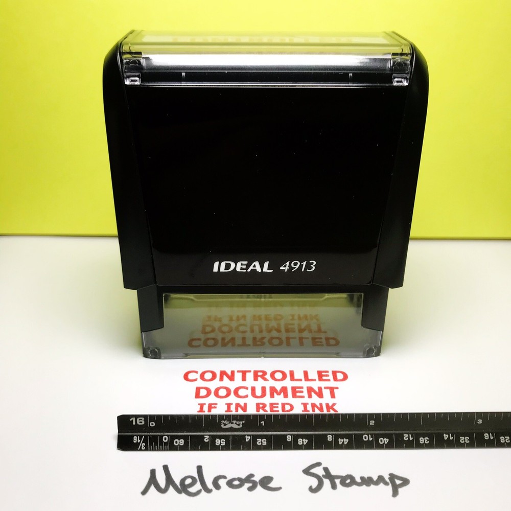 Controlled Document If In Red Ink Rubber Stamp Ideal 4913