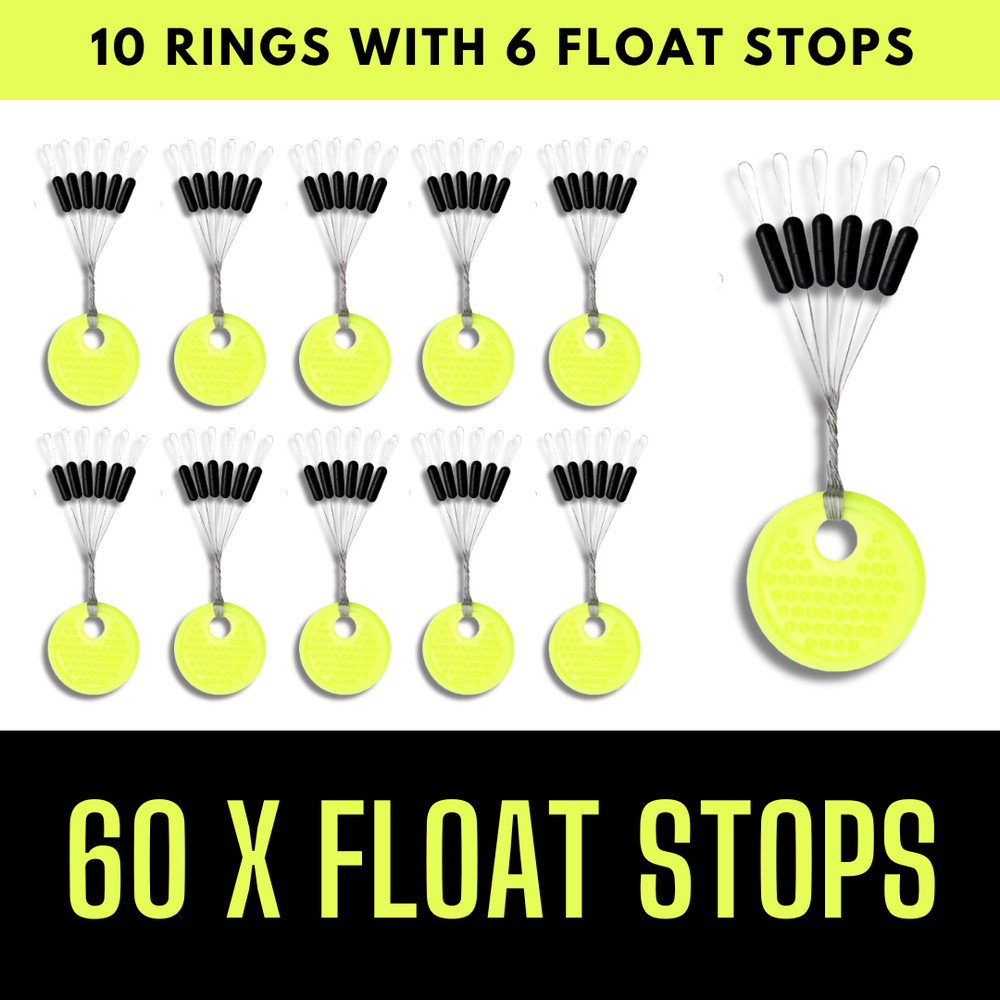 60 x Stopz Medium Float Stops Fishing Line Stoppers Barrel Rig Buffers