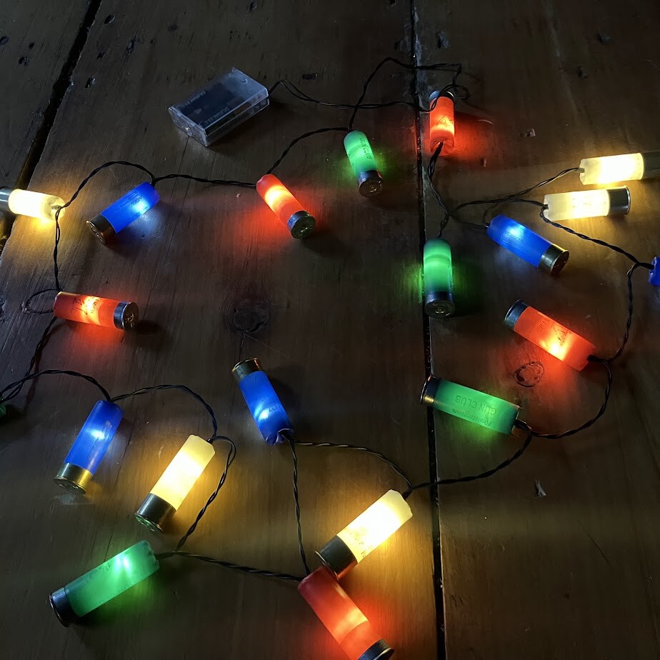 Shotgun Shell String Christmas Lights Holiday, Wedding, Party Battery Plugin