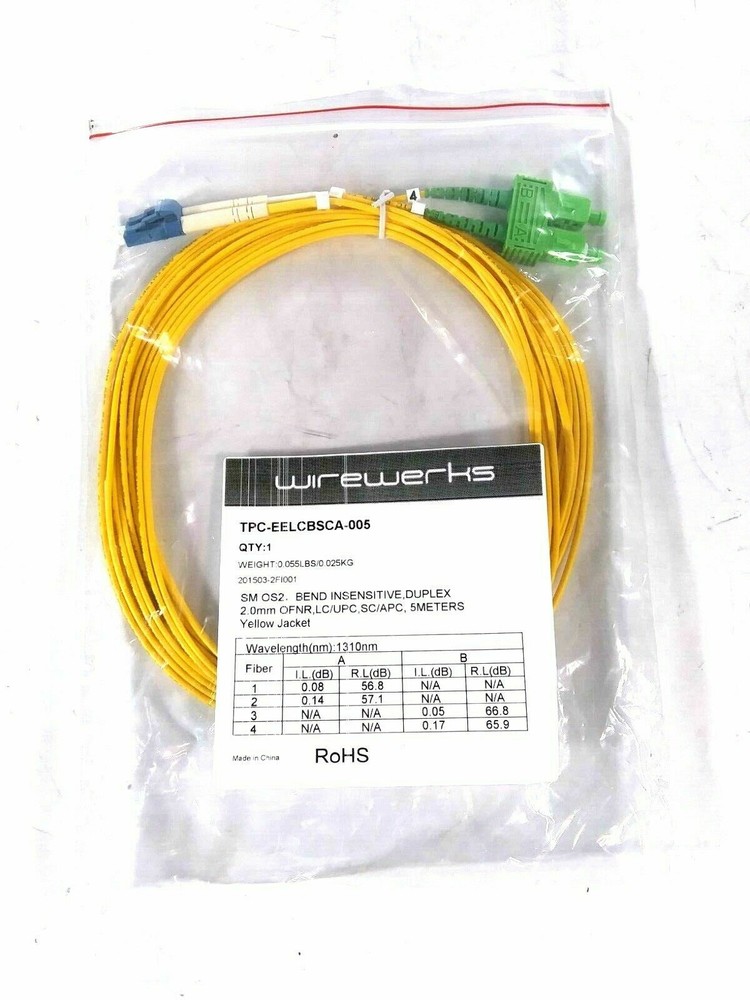 WIREWERKS TPC-EELCBSCA-005 Fiber Optic Jumper