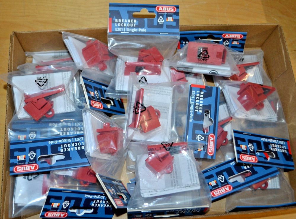 (QTY 20) ~ E201 ~ ABUS Single Pole Circuit Breaker Lockout ~ (e)