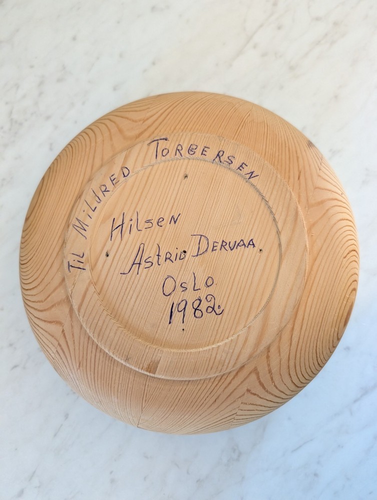 Hand Turned Ash Bowl From Norway Signed