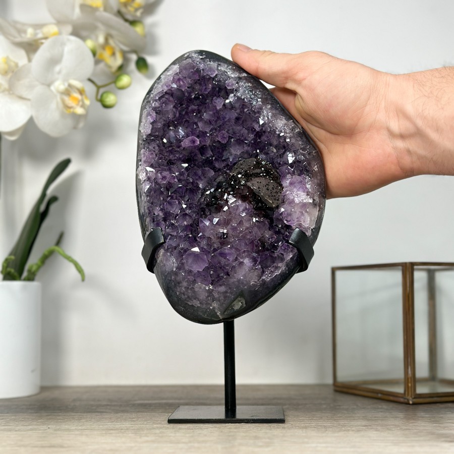 Unique Large Amethyst Cluster with Black Hematite Formation. MWS2529