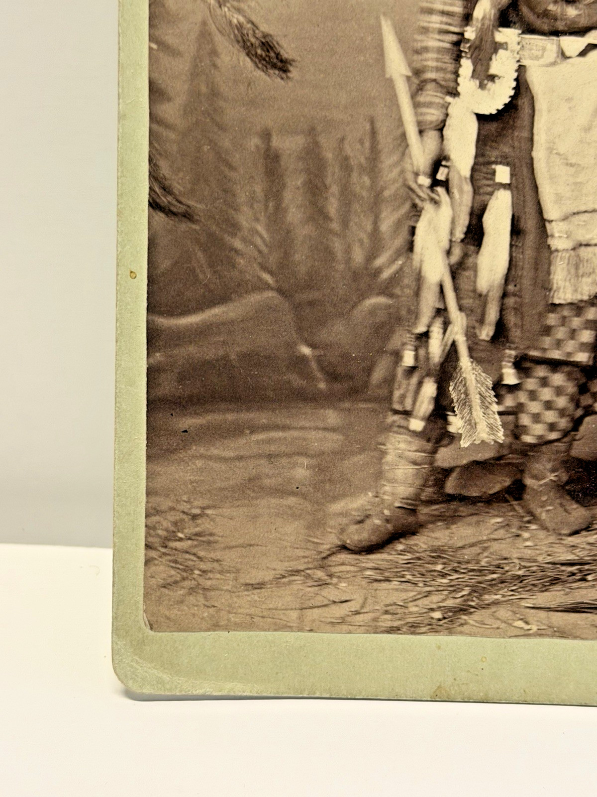 Antique Native American Indian Cabinet Card Photograph of Yaqui Tribe Individual