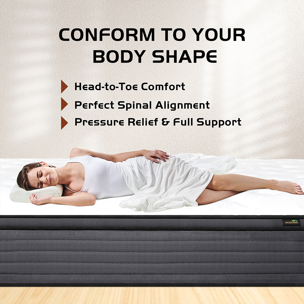 14/12/10 Inch Twin Full Queen King Mattress Memory Foam Spring Hybrid In A Box