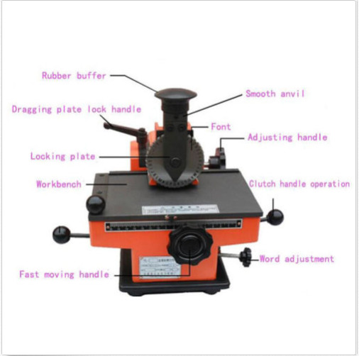 Semi-automatic sheet embosser metal stamping printer marking machine label 2.5mm