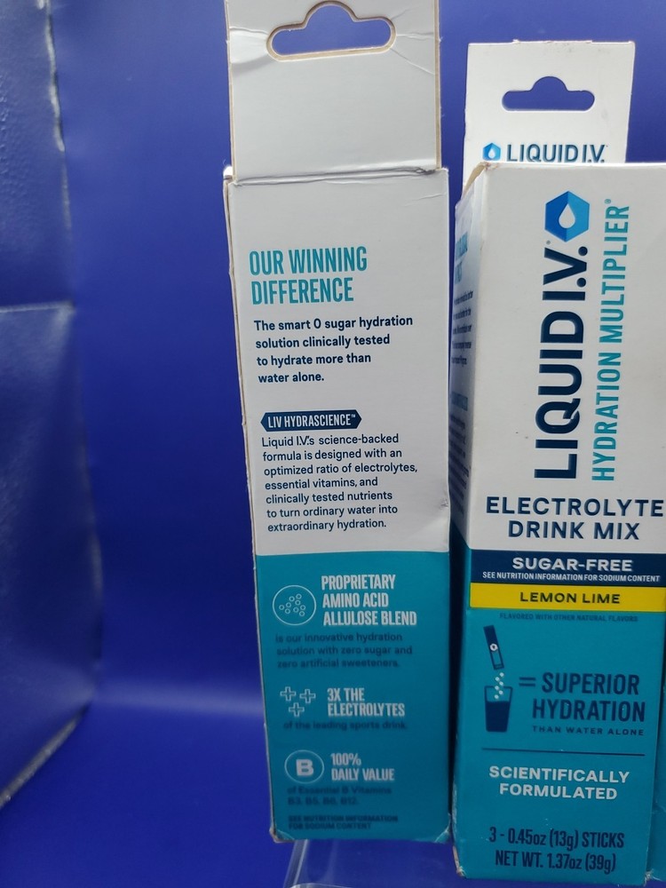 3 Pack Liquid I.V. Hydration Multiplier Electrolyte Drink Mix Lemon-Lime 3ct Ea.