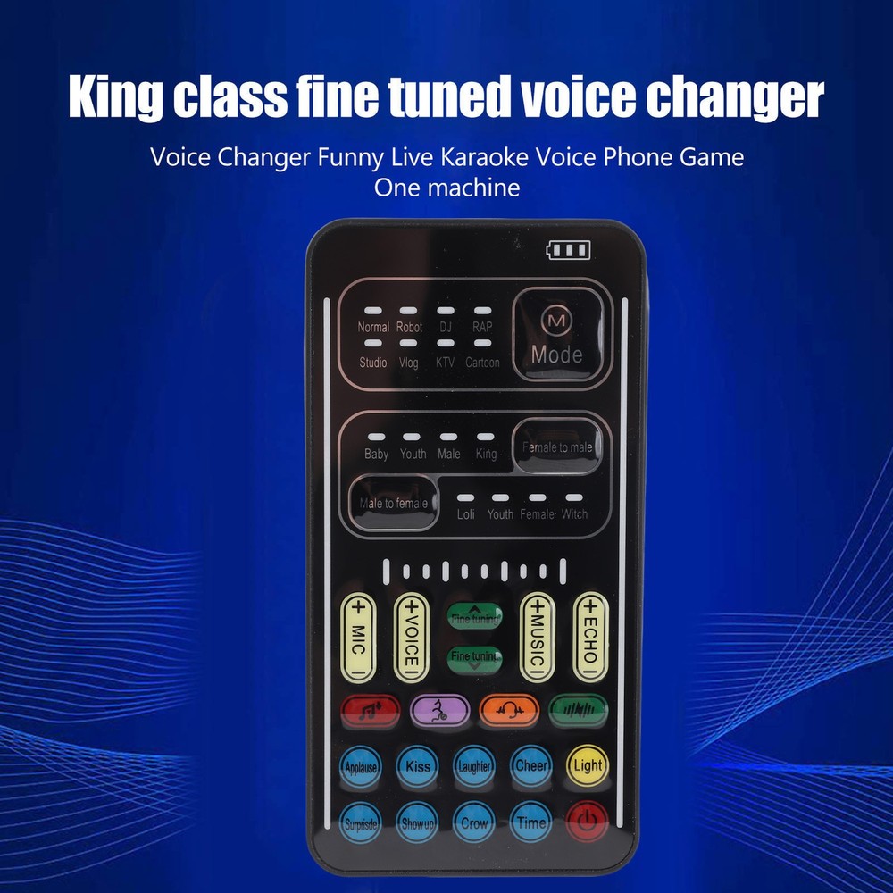 Rechargeable Mini Voice Changer with 8 Changing Modes, 8 Funny Effects