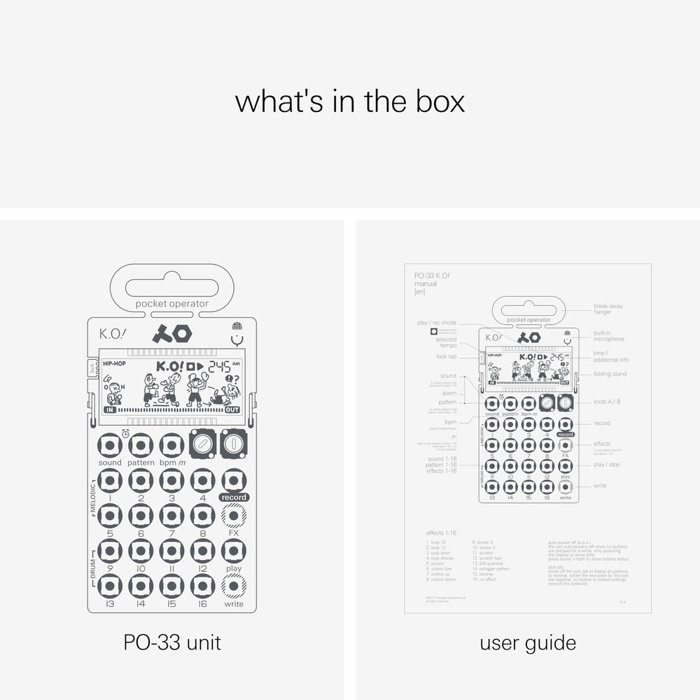 Pocket Operator PO33 K.O. Micro Sampler & Drum Machine with Effects
