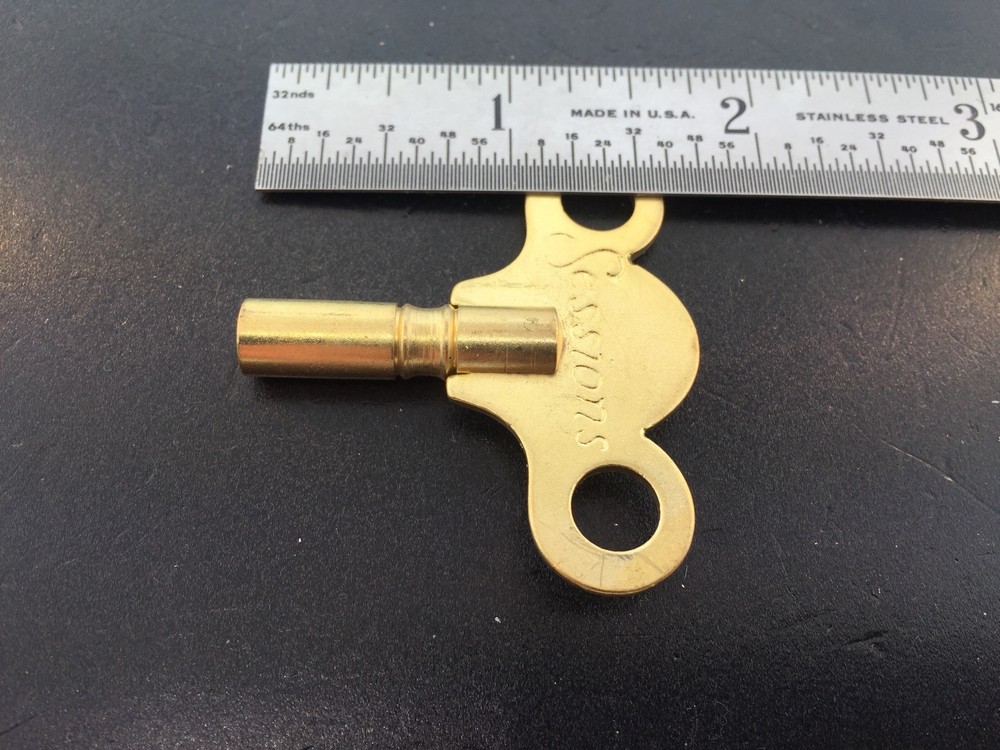 New Solid Brass Sessions Trademark Clock Key #6 Key 3.6mm