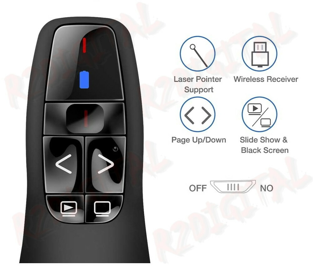 WIRELESS LASER POINTER PEN PRESENTER PC REMOTE CONTROL USB TRANSMITTER