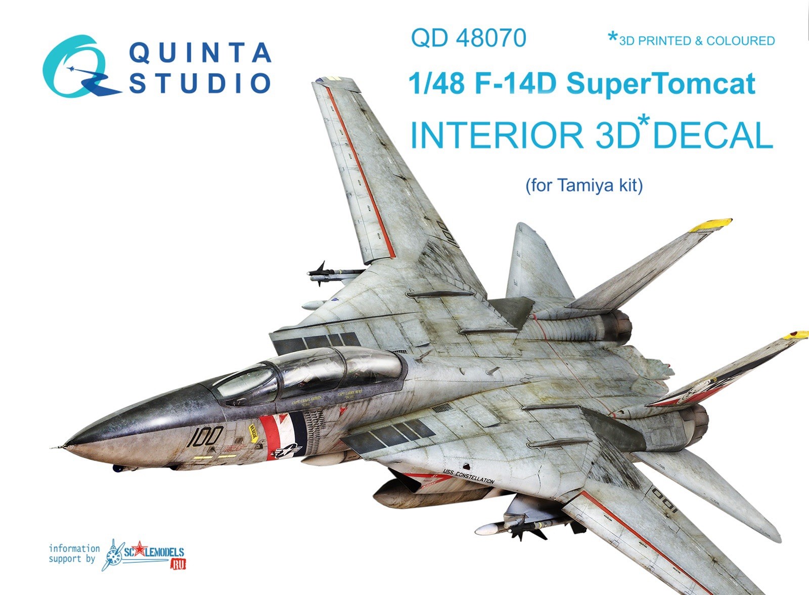 1/48 Quinta Studios 3D Interior Decal #48070 F-14D Tomcat For Tamiya
