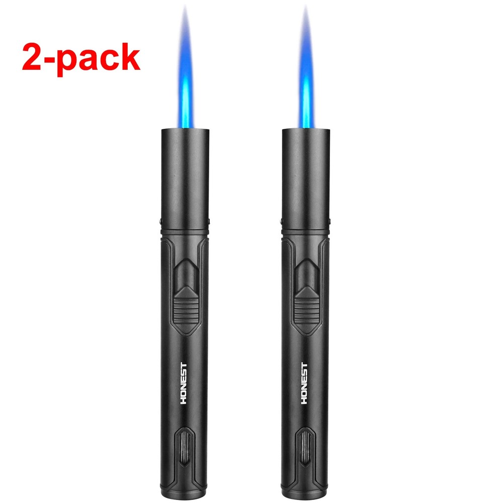2 PCS Butane Torch Lighter 6 Inch Long Adjustable Windproof Refillable Butane