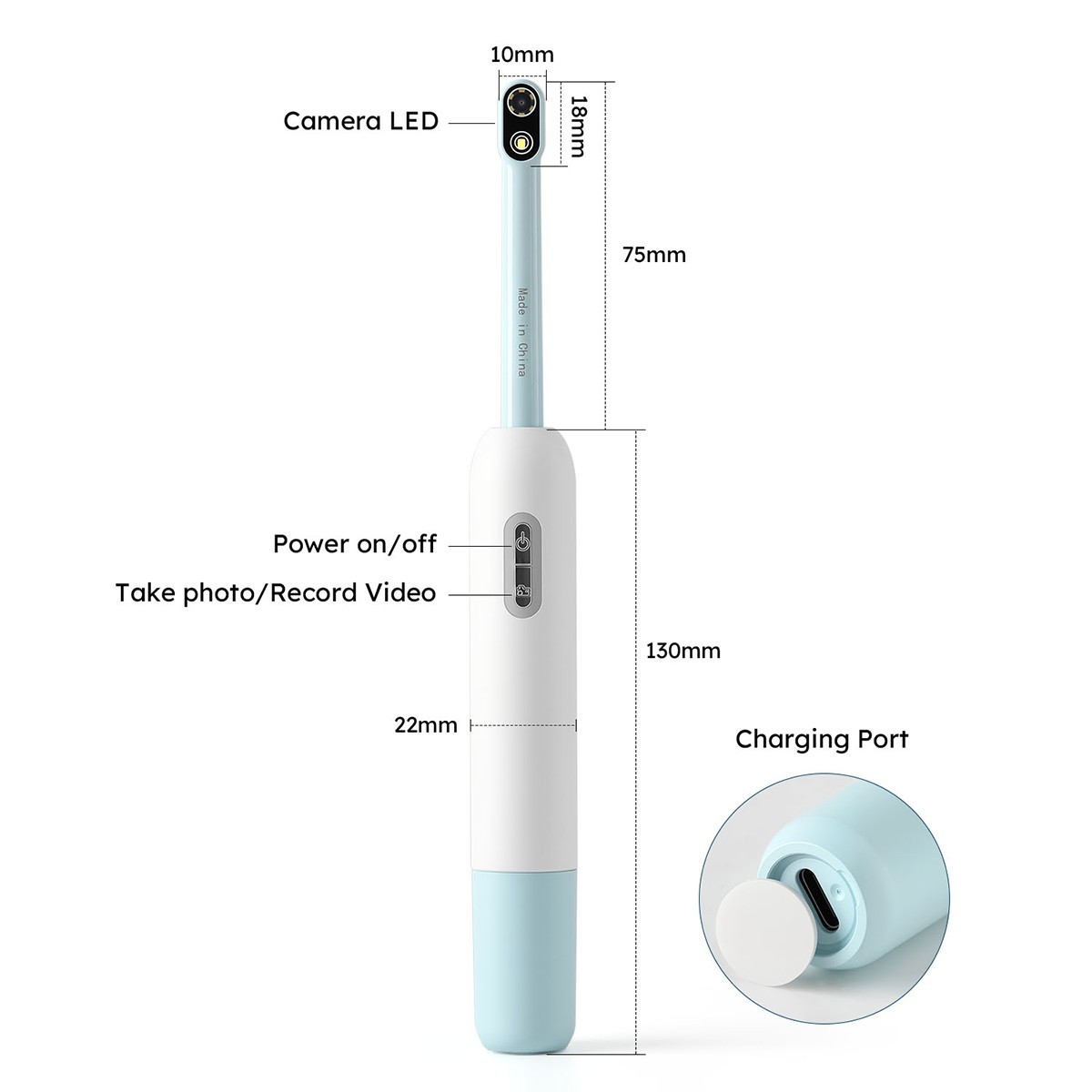 AZDENT Dental Intraoral Camera Digital Imaging WiFi AF 7 Cold LED Light Lamp
