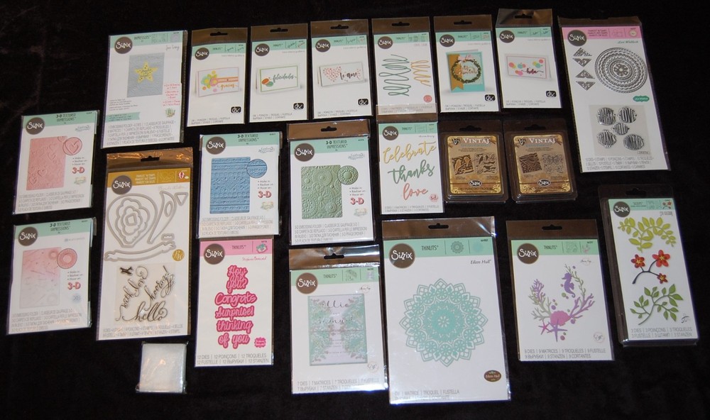 Sizzix Thinlits Framelits Die Cutting Stamps Embossing Lot of 22 Pkgs New #D2