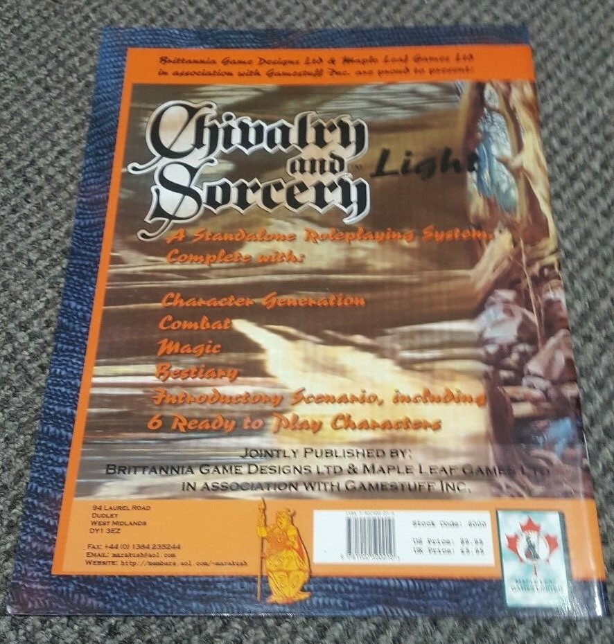 Chivalry and Sorcery Light - Roleplaying - Maple Leaf Games - C&S D&D