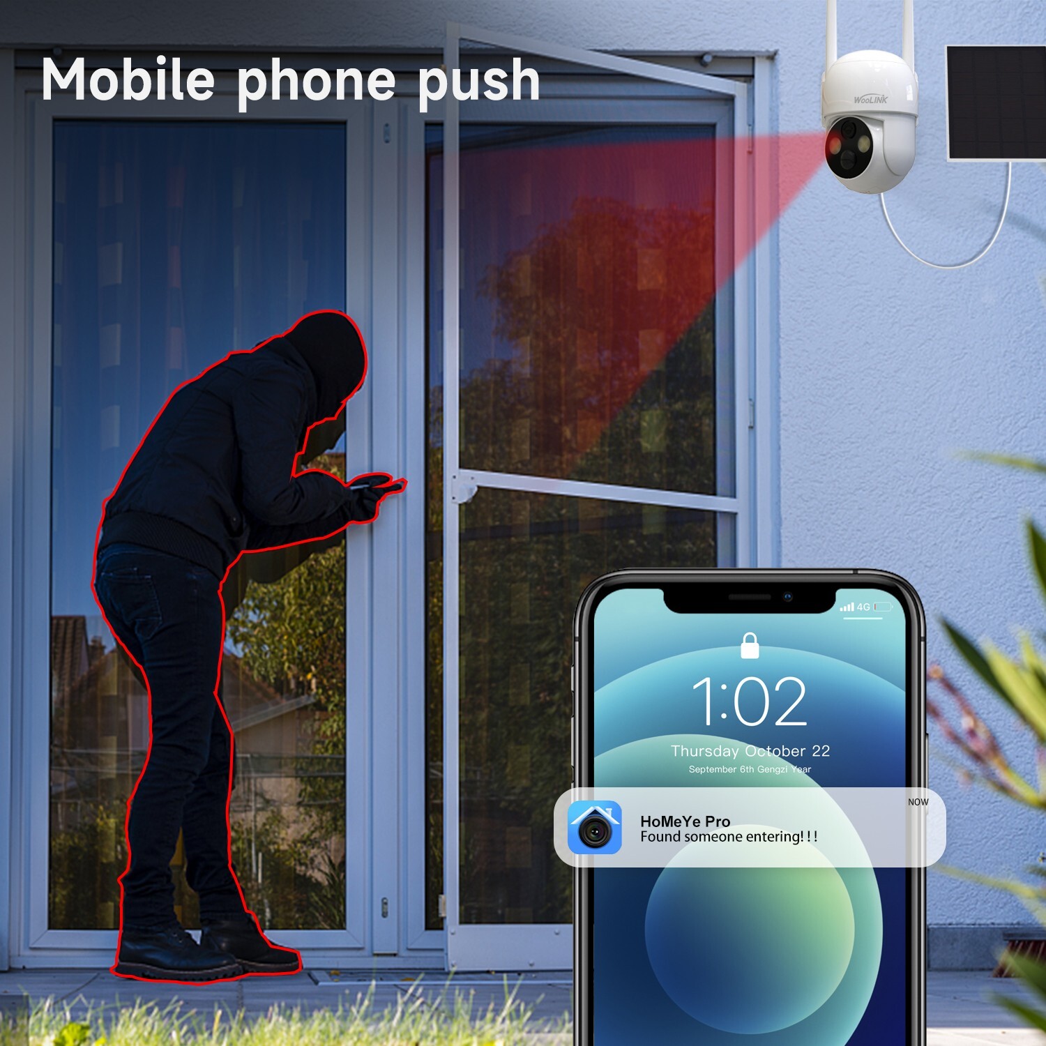 4Pcs Wireless Security Camera System Outdoor WiFi 360 Solar Battery Powered IP