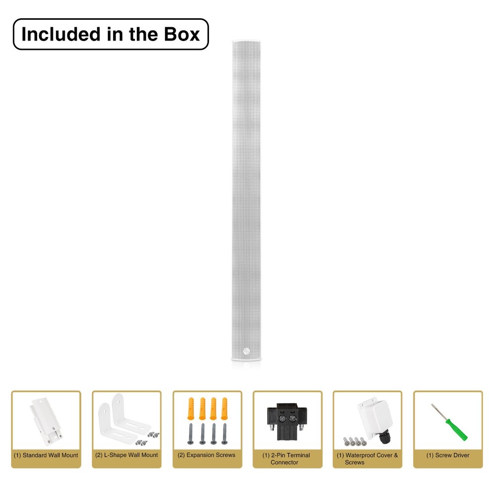 Sound Town Passive Line Array Column Speaker w/ Wall Mount Bracket (CARPO-M106W)