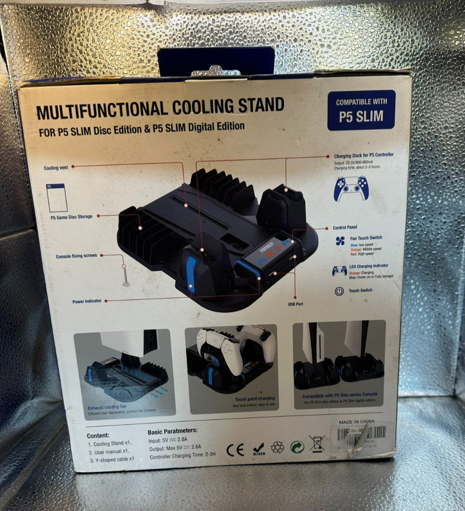 PGTECH Multifunctional Cooling Stand for PS5 Slim