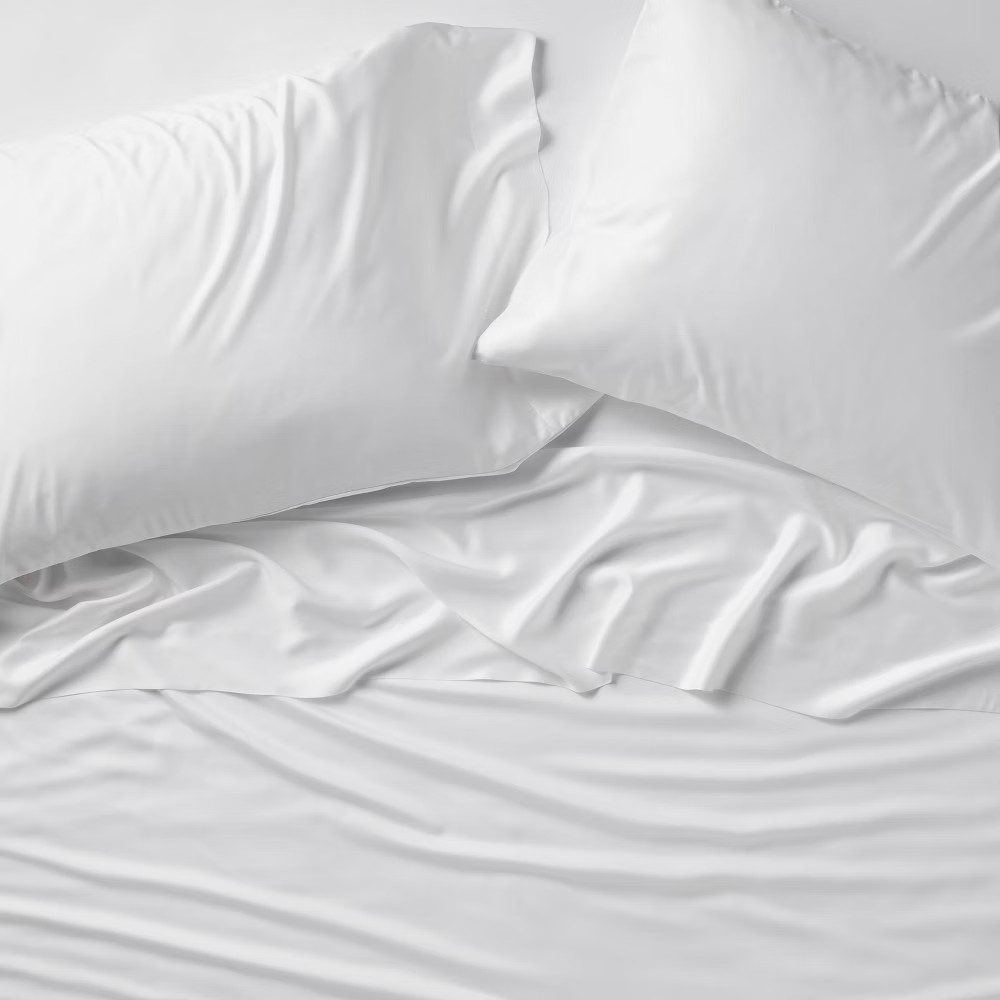 Queen 400 Thread Count Rayon from Bamboo Sheet Set White - Casaluna