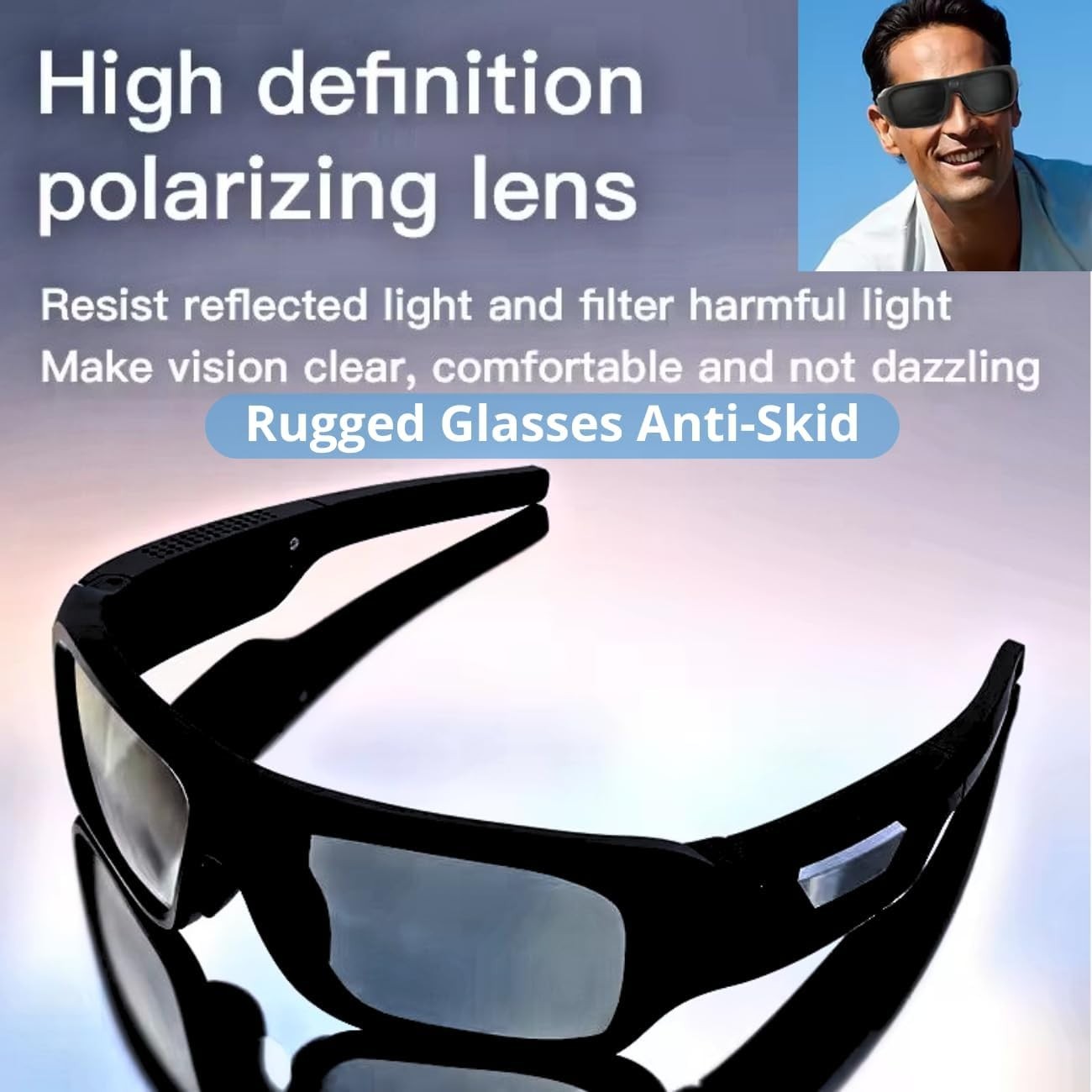 4k Camera Glasses for Action Sports, HD Video Recording Glasses with 128GB