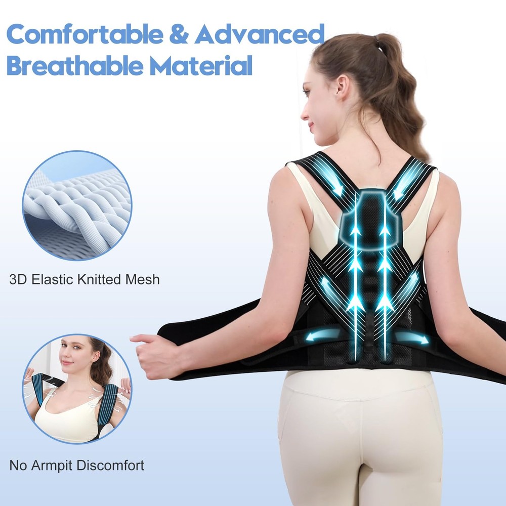 Posture Corrector for Men with Bionic System - Upgraded Back Brace, Adjustabl...