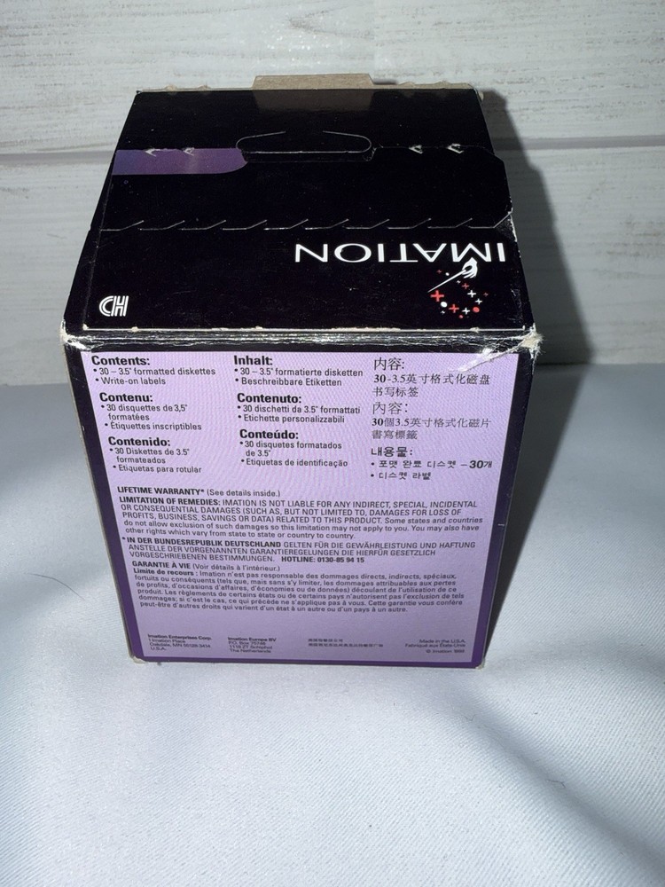 Imation 2HD 3M Floppy Discs 3.5" 1.44 MB Diskettes 29 Pack IBM Formatted
