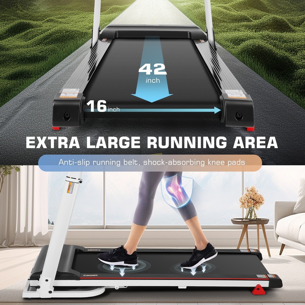 3.5HP Electric Treadmill Pad 7.5MPH Treadmill Machine Multi-Function LED Display
