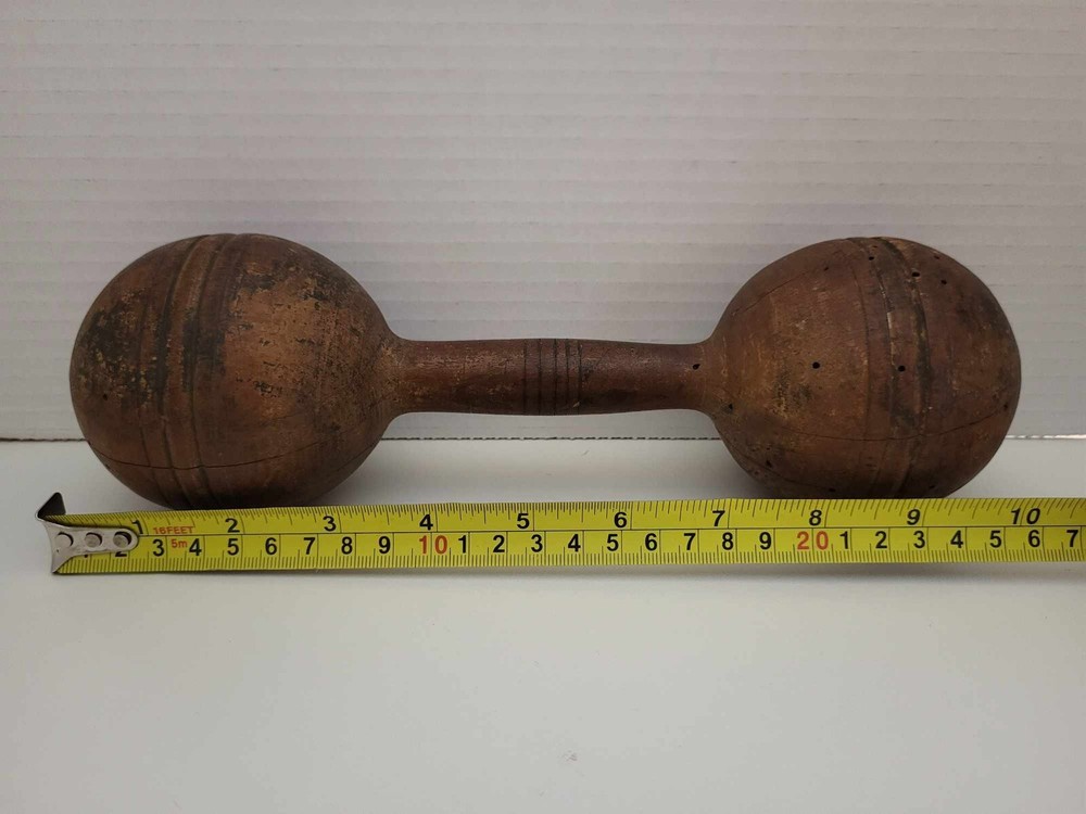 Antique Wooden Dumbbell