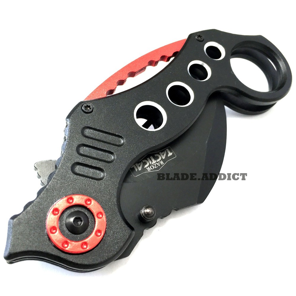 8" Tactical Spring Assisted Open Karambit Pocket Knife Folding Claw Combat EDC