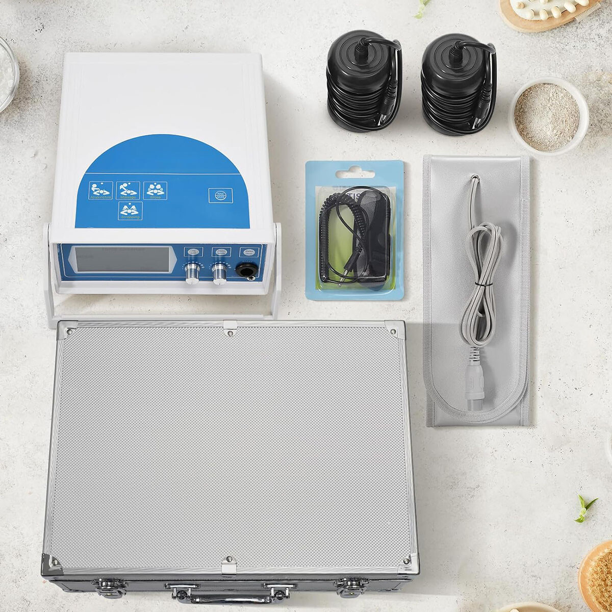 Durable Ionic Detox Foot Spa Bath Machine Ion Cleanse System w/ Case Heat Belt