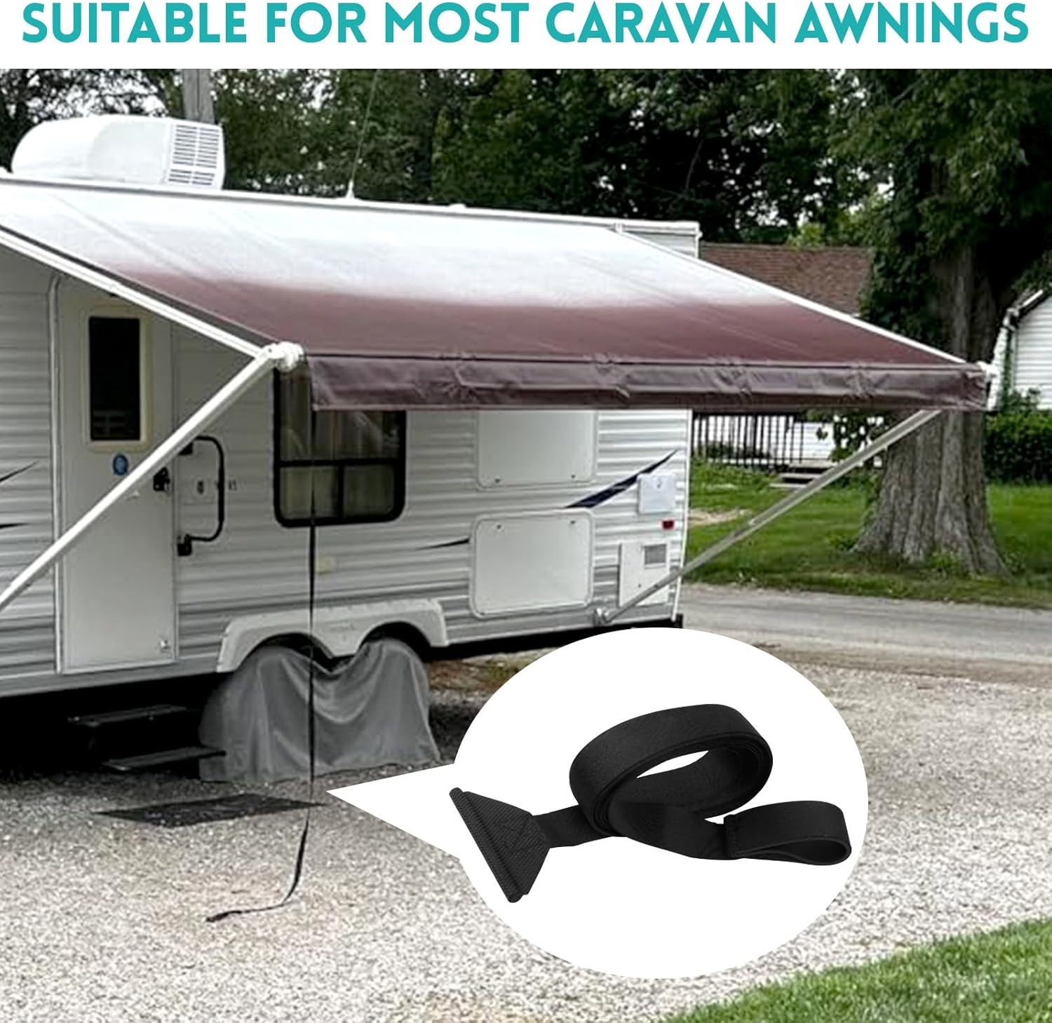 RV Awning Pull Straps 96" with Welding Polycord Technology, Universal Retractabl