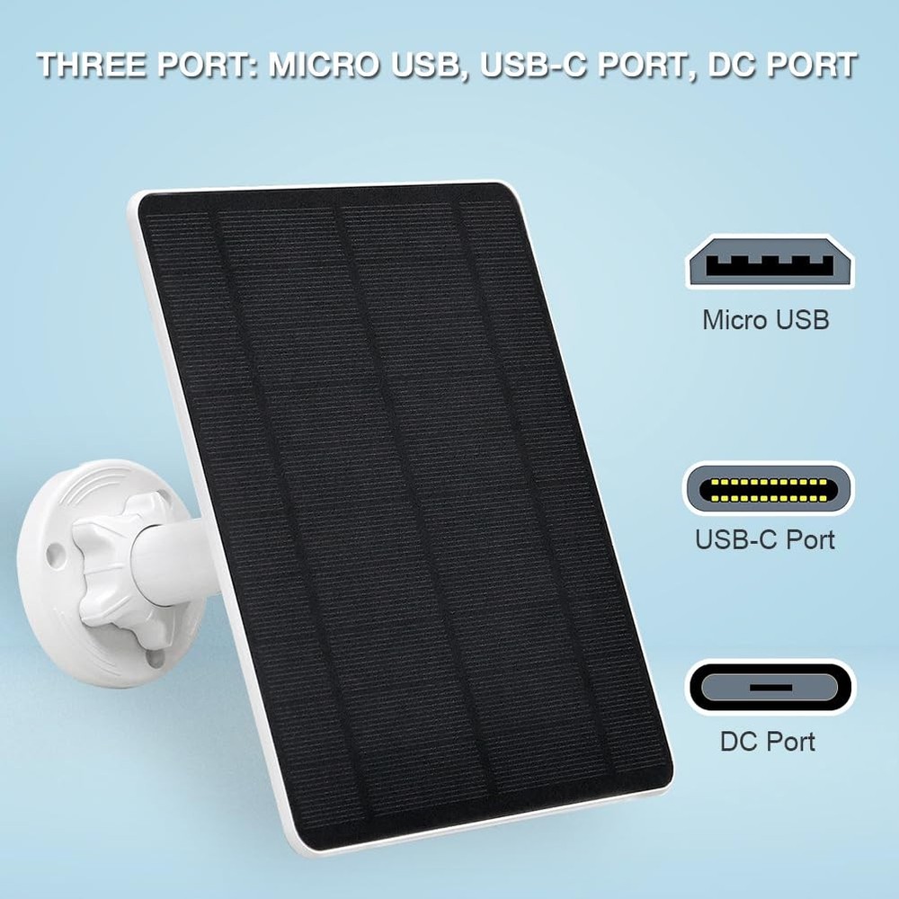 Solar Panel for Security Camera,5W USB Solar Panel for Cameras DC 5V,Camera S...