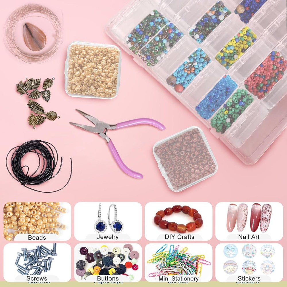 Bead Organizer Box – Small Bead Storage Containers, Mini Clear Plastic Storage