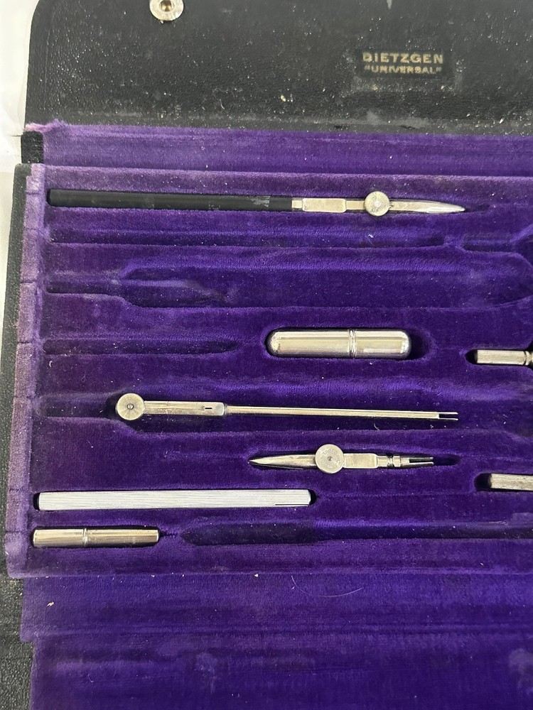 Vintage Dietzgen Kromet Drafting Tool Set INCOMPLETE Model 1097LC